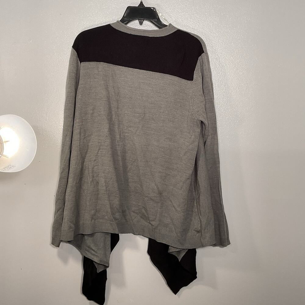 Signature Studio Womens Cardigan Sweater Sz 2XL Black & Gray